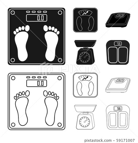 Vector design of weight and lab icon. Collection of weight and kitchen vector icon for stock. Vector design of weight and lab icon. Collection of weight and kitchen vector icon for stock. 59171007