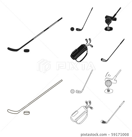 Isolated object of and stick sign. Collection of and golf stock symbol for web. 59171008
