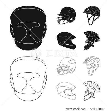 Isolated object of helmet and sport symbol. Set of helmet and moto stock symbol for web. Isolated object of helmet and sport symbol. Set of helmet and moto stock symbol for web. 59171009