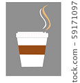 icon cup of hot coffee isolated flat design   59171097
