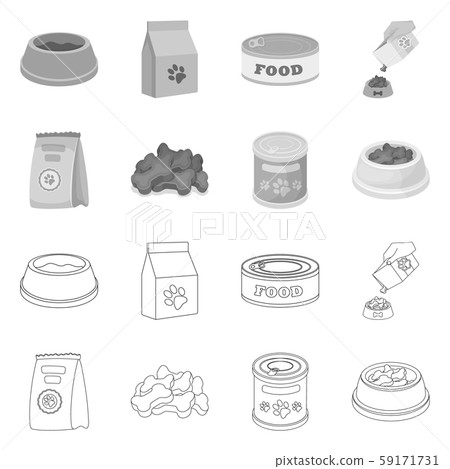 Vector illustration of food and tin icon. Set of food and bottle vector icon for stock. Vector illustration of food and tin icon. Set of food and bottle vector icon for stock. 59171731