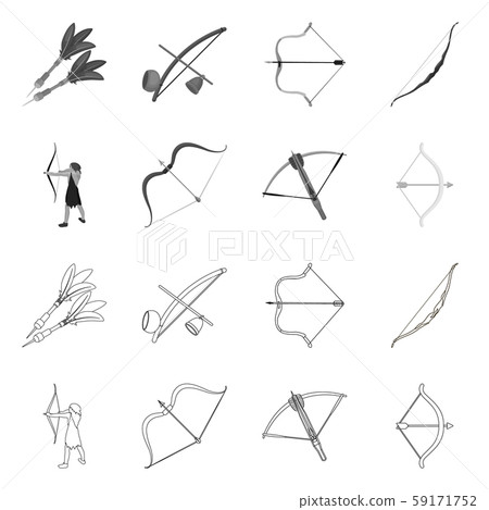 Isolated object of hand and tribal sign. Set of hand and nature stock vector illustration. 59171752