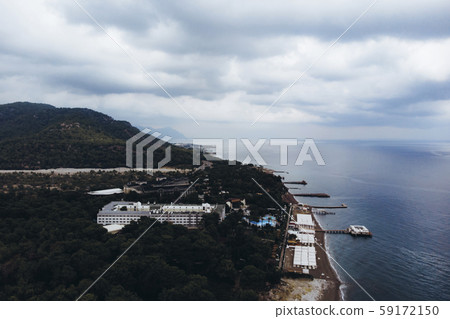 Amazing mountain landscape with sea and coniferous forest Amazing mountain landscape with sea and coniferous forest 59172150
