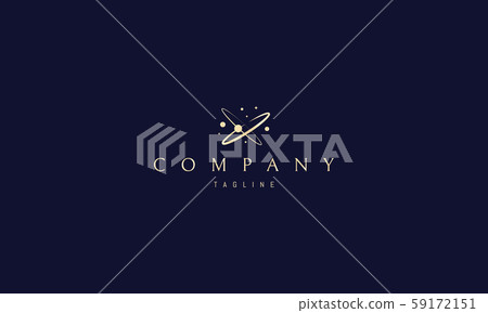 Vector golden logo on which an abstract image of a planet with orbits. Vector golden logo on which an abstract image of a planet with orbits. 59172151