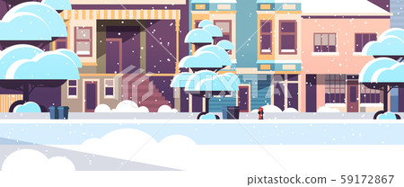 city building houses exterior modern town snowy street in winter season sunset snowfall cityscape city building houses exterior modern town snowy street in winter season sunset snowfall cityscape 59172867