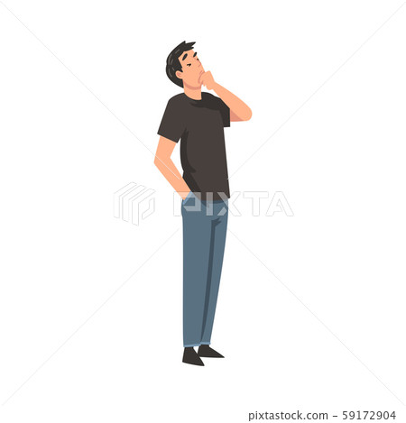 Man thinks about something cartoon vector illustration Man thinks about something cartoon vector illustration 59172904
