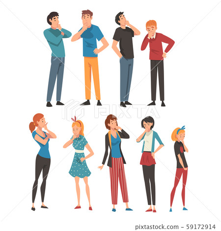 People think about something in different clothes and ages cartoon vector illustration People think about something in different clothes and ages cartoon vector illustration 59172914