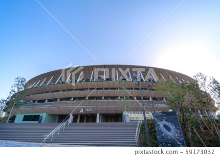 Tokyo Cityscape in Japan New National Stadium, Sendagaya Gate (completed in December) Tokyo Cityscape in Japan New National Stadium, Sendagaya Gate (completed in December) 59173032