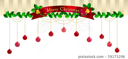 Hiiragi _ Illustration _ Frame _ Vector _ Christmas _ Ball _ Ornament _ Leaf _ Green _ Ribbon Hiiragi _ Illustration _ Frame _ Vector _ Christmas _ Ball _ Ornament _ Leaf _ Green _ Ribbon 59173206