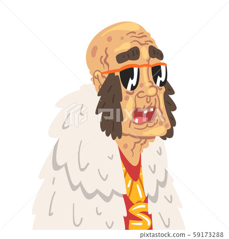 Fashion Senior Man Character, Old Man Wearing Ttrendy Clothes and Sunglasses Vector Illustration 59173288