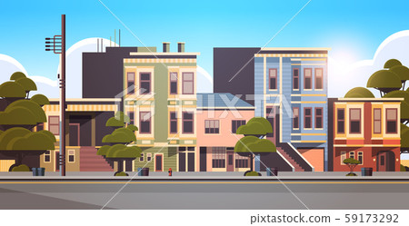 city building houses exterior modern town street in summer season sunset cityscape background city building houses exterior modern town street in summer season sunset cityscape background 59173292