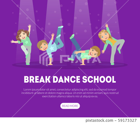 Break Dance School Landing Page Template, Contemporary Choreography Education Banner Vector Break Dance School Landing Page Template, Contemporary Choreography Education Banner Vector 59173327