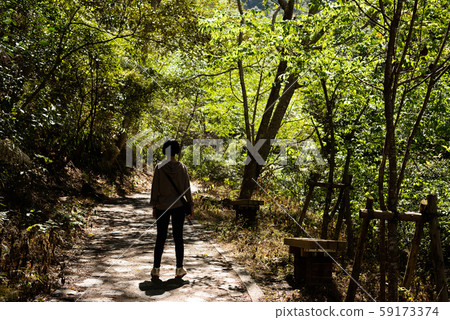 Asian woman hiking at the outdoor 59173374