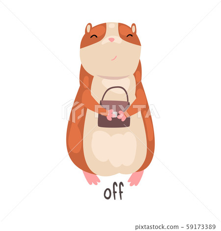 Off English Language Preposition and Cute Hamster Character, Educational Visual Material for Off English Language Preposition and Cute Hamster Character, Educational Visual Material for 59173389