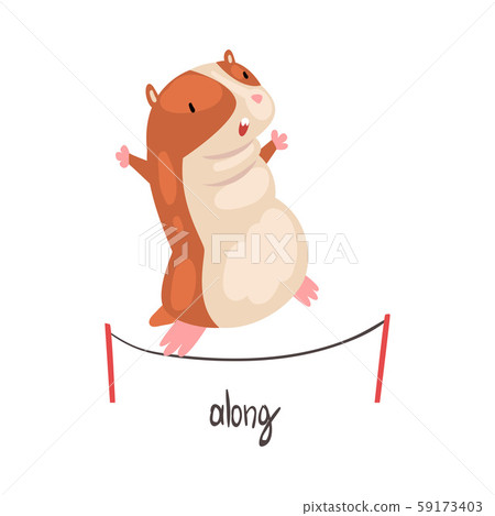 Along English Language Preposition and Cute Hamster Character, Educational Visual Material for Along English Language Preposition and Cute Hamster Character, Educational Visual Material for 59173403