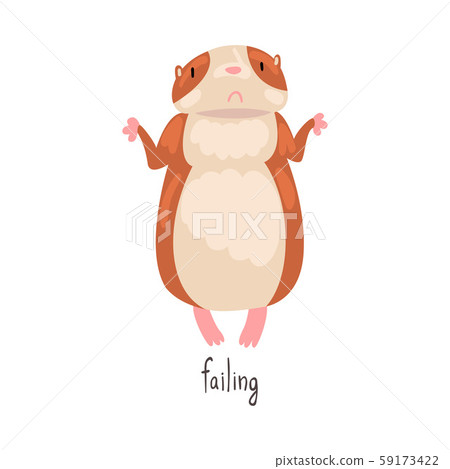 Failing English Language Preposition and Cute Hamster Character, Educational Visual Material for Failing English Language Preposition and Cute Hamster Character, Educational Visual Material for 59173422