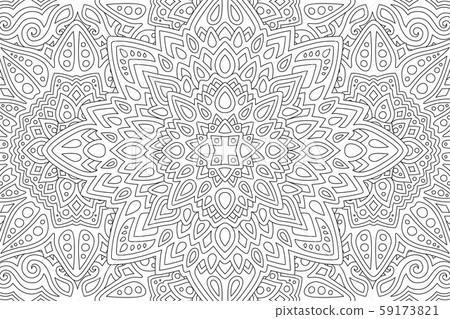 Art for coloring book with black linear pattern 59173821