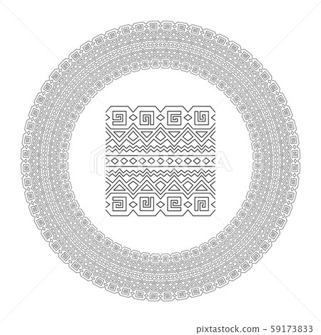 Circle ancient linear pattern for coloring book Circle ancient linear pattern for coloring book 59173833