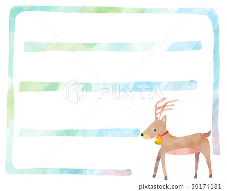 Watercolor style message card Christmas reindeer Watercolor style message card Christmas reindeer 59174181