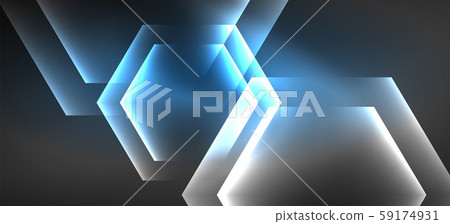 Neon color hexagon shapes, lines on black background. Modern template for web backdrop design Neon color hexagon shapes, lines on black background. Modern template for web backdrop design 59174931