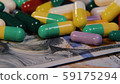 Medical pills are on the dollars. Expensive drugs, pharmaceutical business. The development and 59175294