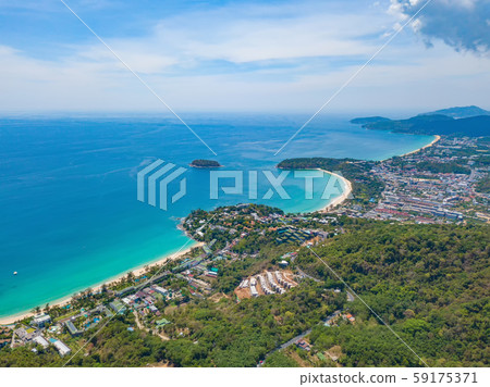 Aerial view of Patong beach with blue turquoise 59175371