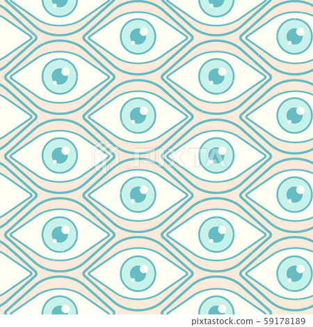Vector pattern with open eyes - Stock Illustration [59178189] - PIXTA