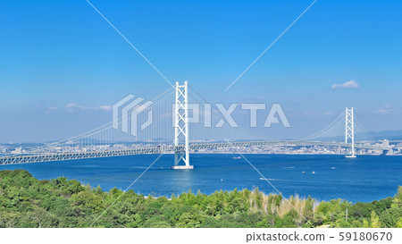 [Akashi Kaikyo Bridge] (High resolution version) Location: Awaji SA (Up) Iwaya, Awaji City, Hyogo Prefecture 59180670