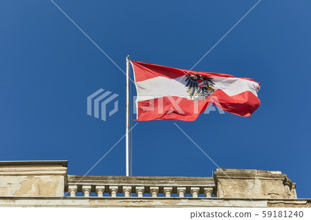 Austrian Flag In The Wind 59181240