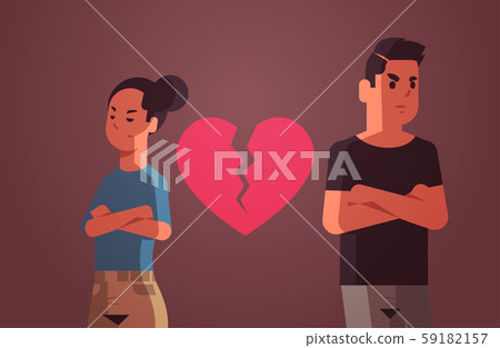 unhappy sad couple with broken heart in depression having relationship problem life crisis divorce 59182157