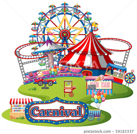 Fun fair theme park on isolated background 59183337