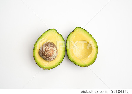 Avocado Fresh green  In white background - in a basket 59184362