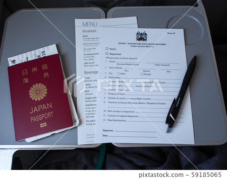 Immigration card to fill in by plane 59185065
