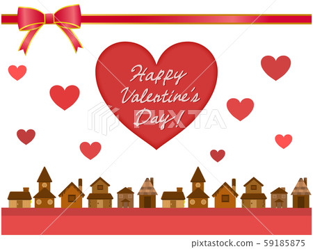 Illustration of Valentine's Heart, candy house street Illustration of Valentine's Heart, candy house street 59185875