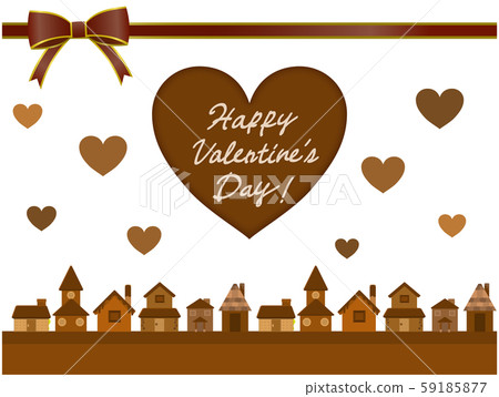 Valentine brown heart, candy house street illustration Valentine brown heart, candy house street illustration 59185877