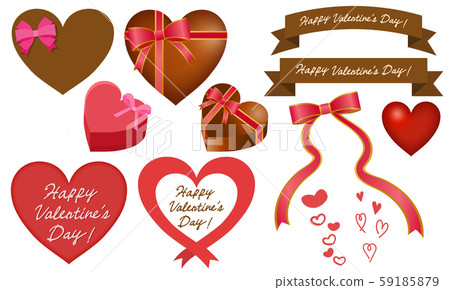 Valentine heart ribbon cut material illustration Valentine heart ribbon cut material illustration 59185879