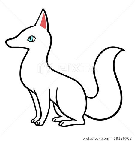 Illustration of white moth blue eyes 59186708