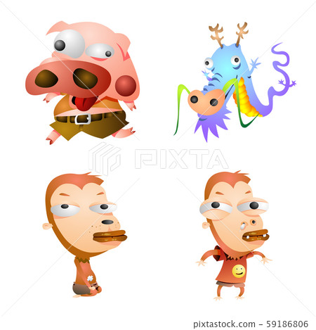 Gradient Comic Characters Gradient Comic Characters 59186806