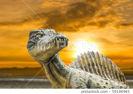 Carnivorous Dinosaur from side 59186965