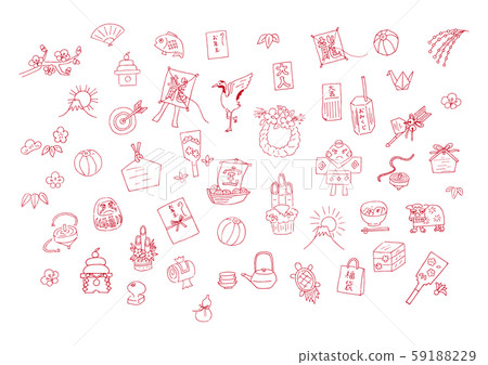 New Year's card material set 59188229