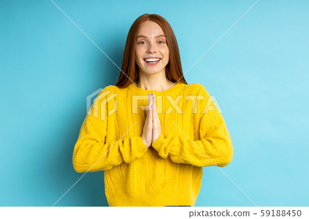 Happy redhead girl smiling looking at camera Happy redhead girl smiling looking at camera 59188450