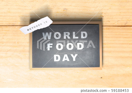 Chalkboard with World Food Day text Chalkboard with World Food Day text 59188453