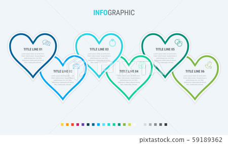 Vector infographics timeline design template with hearts elements. Content, schedule, timeline. Vector infographics timeline design template with hearts elements. Content, schedule, timeline. 59189362