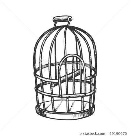 Birdcage For Domestic Parrot Monochrome Vector Birdcage For Domestic Parrot Monochrome Vector 59190670