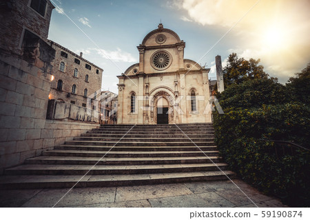 Cathedral of St James in Sibenik, Croatia. 59190874