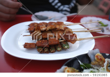 Asian street food Grilled with Chinese Sichuan Asian street food Grilled with Chinese Sichuan 59191065