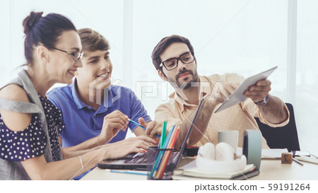 Group meeting of creative business people office. 59191264