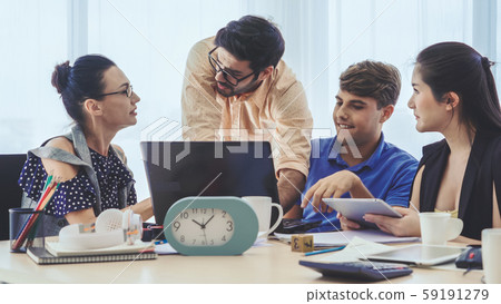 Group meeting of creative business people office. 59191279
