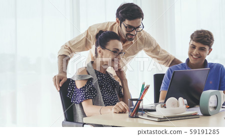 Group meeting of creative business people office. Group meeting of creative business people office. 59191285