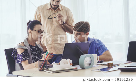 Group meeting of creative business people office. Group meeting of creative business people office. 59191289